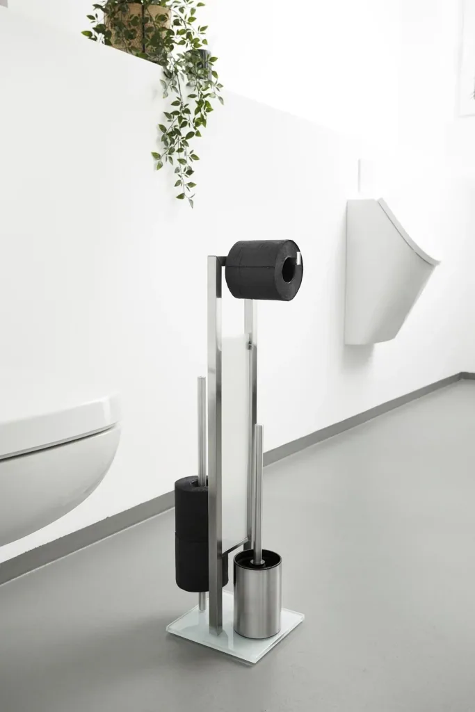 Standing WC set Rivalta 3in1, white / silver matt
