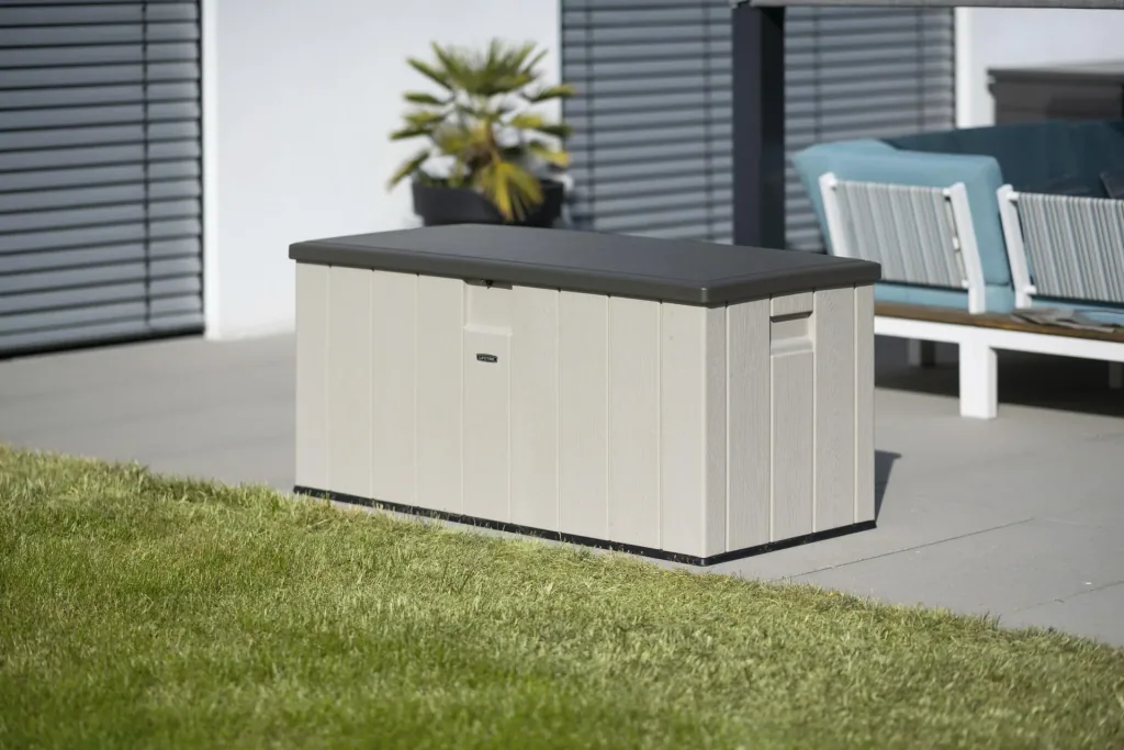 Cushion Box 570 L Light Gray 150.7×71.9×69.1 cm – Weatherproof Storage Box made of HDPE