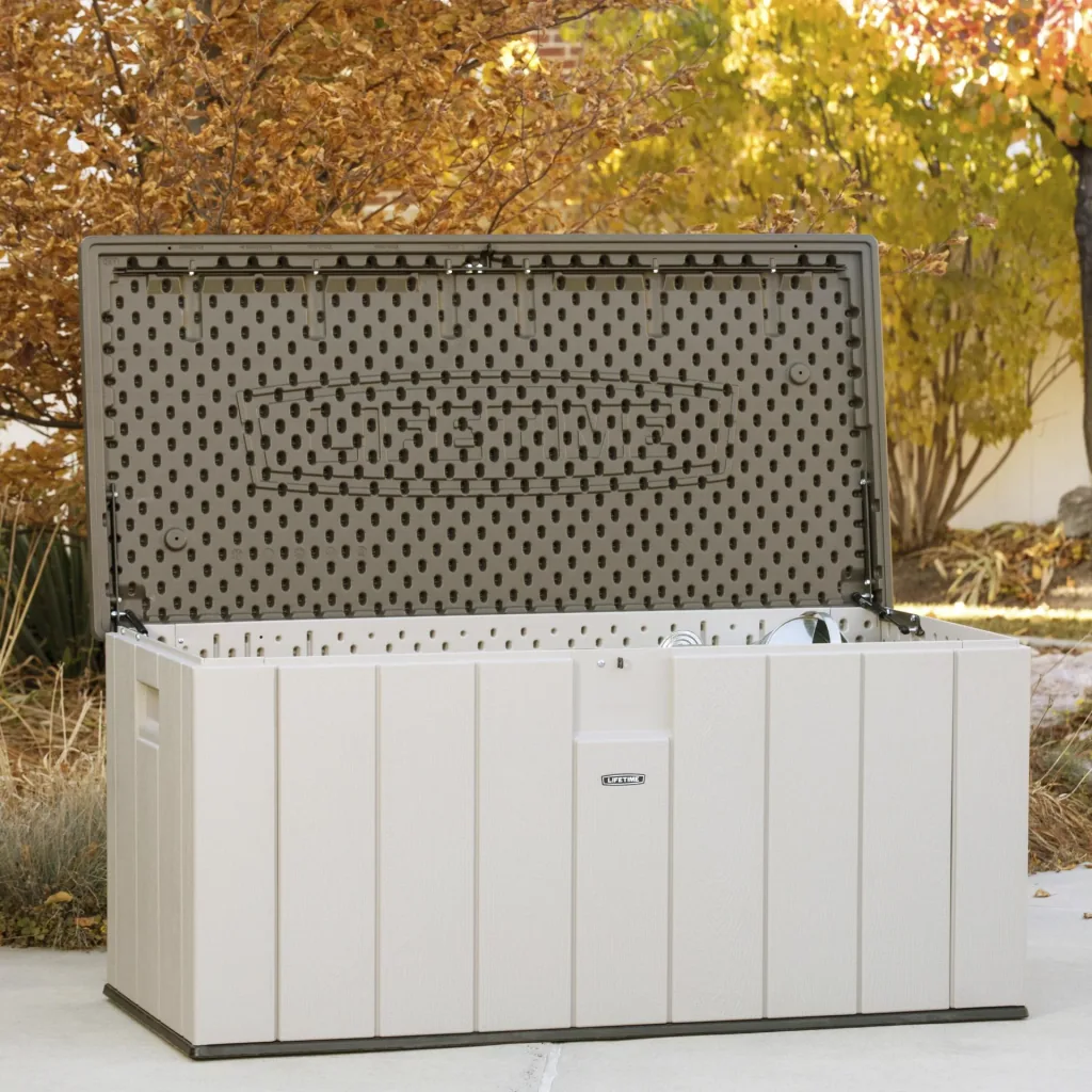 Cushion Box 570 L Light Gray 150.7×71.9×69.1 cm – Weatherproof Storage Box made of HDPE