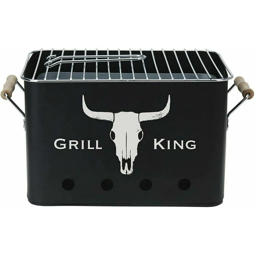 Grill King Charcoal Grill - Rectangular - Matte Black - 32x20x20 cm