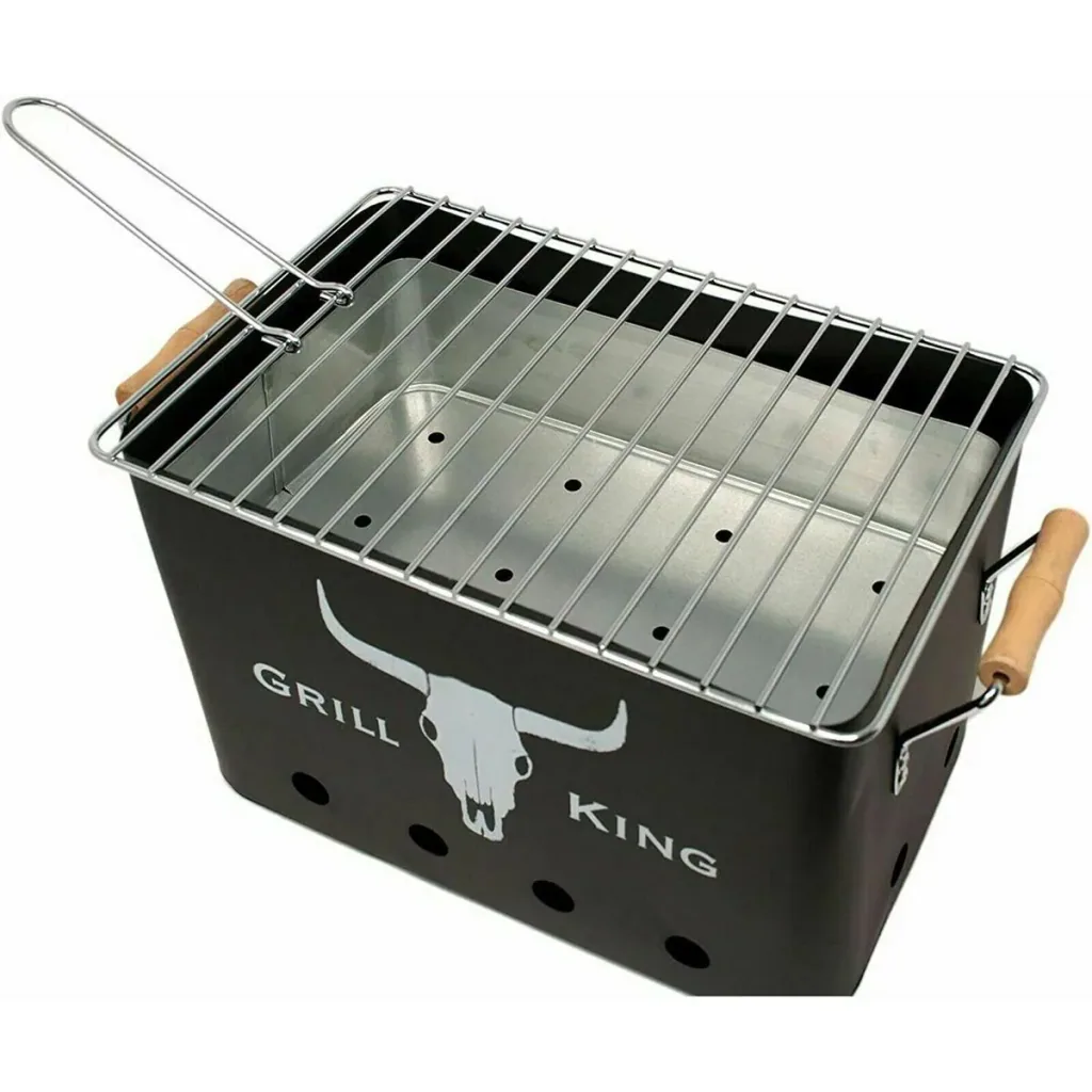 Grill King Charcoal Grill - Rectangular - Matte Black - 32x20x20 cm
